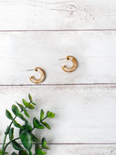 Load image into Gallery viewer, Tan marble hoops

