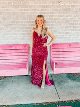 Load image into Gallery viewer, pink sequin cefian womens formal dress, Large
