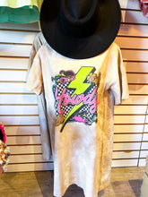 Load image into Gallery viewer, Tan howdy Tie dye t-shirt dress
