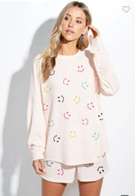 Load image into Gallery viewer, Cream smiley shorts Lounge Set
