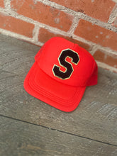 Load image into Gallery viewer, Red Varsity patch hats
