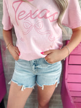 Load image into Gallery viewer, High rise light wash denim shorts
