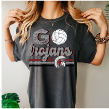 Load image into Gallery viewer, Troy Trojans volleyball faux glitter volleyball design
