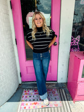 Load image into Gallery viewer, High Rise Ankle Wide Button Down Cuffed Jeans
