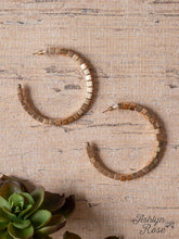 Load image into Gallery viewer, Shell stone hoop earrings
