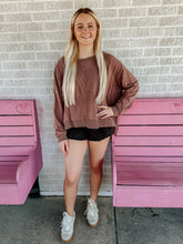 Load image into Gallery viewer, Distressed rib oversized sweatshirt

