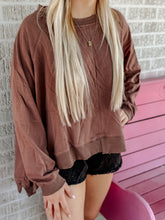Load image into Gallery viewer, Distressed rib oversized sweatshirt
