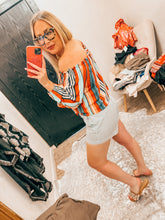 Load image into Gallery viewer, Blue/White Stripe Old Navy Shorts, 10
