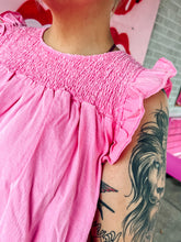 Load image into Gallery viewer, Color denim smocked dress

