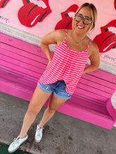 Load image into Gallery viewer, Neon pink stripes Lilypad Womens Tanks, Medium

