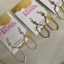 Load image into Gallery viewer, Metal hexagon earrings
