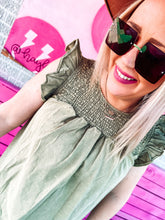 Load image into Gallery viewer, Color denim smocked dress
