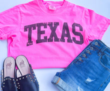 Load image into Gallery viewer, Neon Pink TEXAS graphic tee
