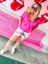 Load image into Gallery viewer, Hot pink satin top
