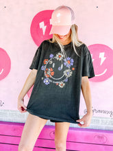 Load image into Gallery viewer, Floral Smiley Face Oversized Premium Graphic Top
