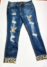 Load image into Gallery viewer, Denim with Leopard patches Hammer Jeans, 11
