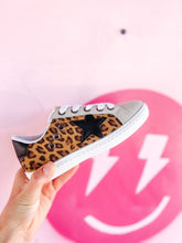 Load image into Gallery viewer, Mia Star Lace Sneaker Kids- Leopard - Grey
