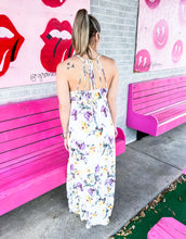 Load image into Gallery viewer, Purple floral crepe maxi dress
