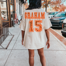 Load image into Gallery viewer, Basketball Mama Lightning bolt custom name and number tee
