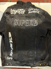 Load image into Gallery viewer, Black American Bazi Denim Jacket, 2XL
