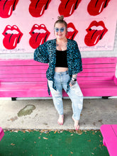 Load image into Gallery viewer, Blue Leopard L&amp;B Kimono, XL
