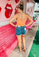 Load image into Gallery viewer, Denim cut off distressed shorts medium wash
