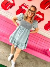Load image into Gallery viewer, Denim smocked dress
