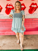 Load image into Gallery viewer, Denim smocked dress
