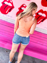 Load image into Gallery viewer, Medium wash cuffed high rise shorts
