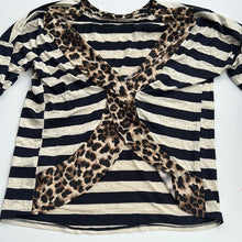 Load image into Gallery viewer, stripe with Leopard Lilypad Womens Top, Medium
